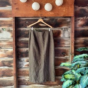 Vintage wool tweedy skirt houndstooth check lined tweed Country Shop 32” waist